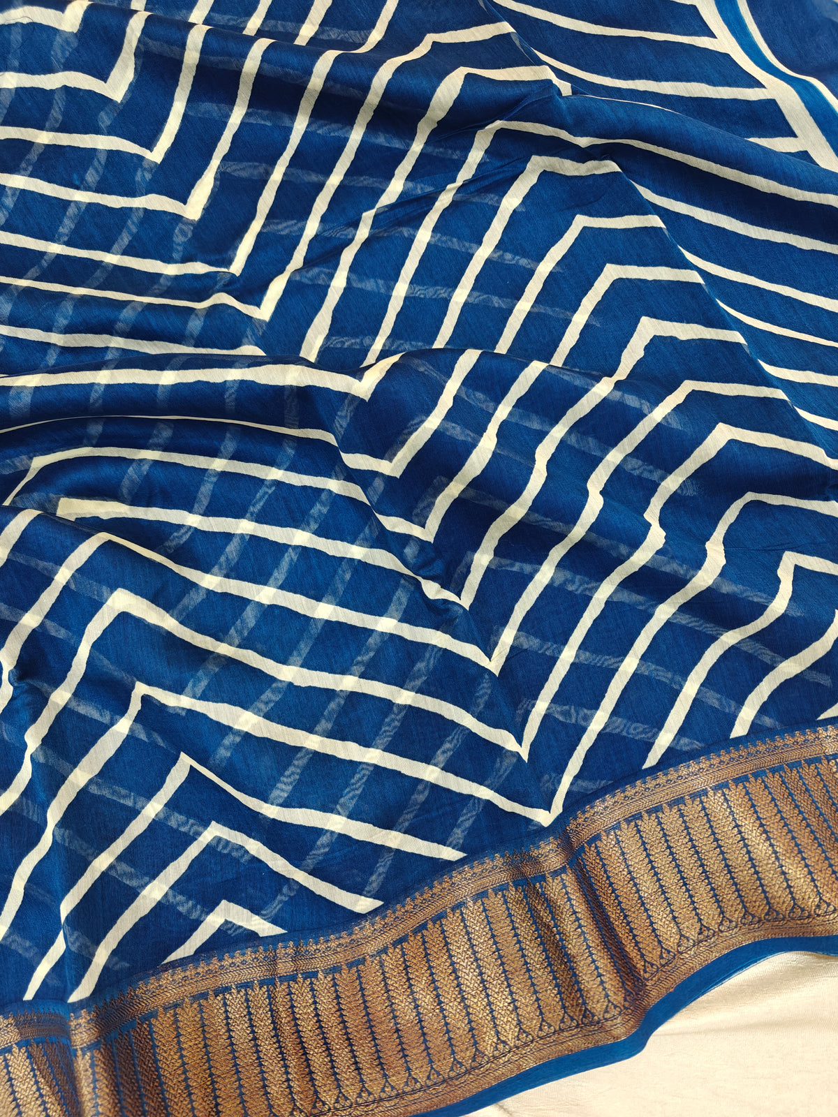 Pure Chanderi Butter Silk - Blue