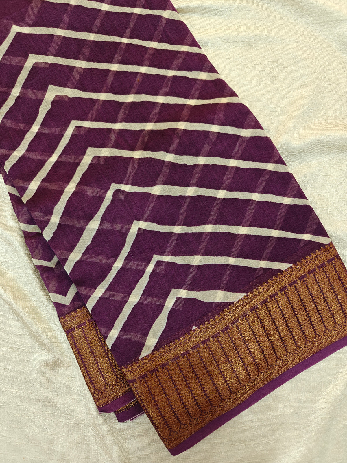 Pure Chanderi Butter Silk - Purple