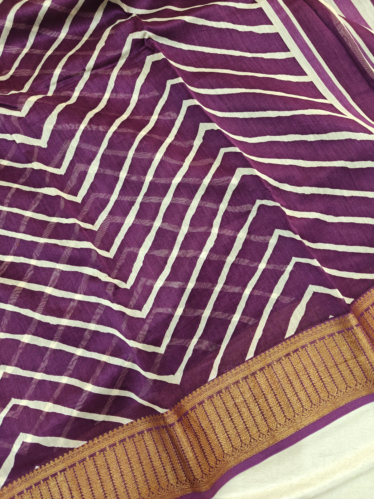 Pure Chanderi Butter Silk - Purple