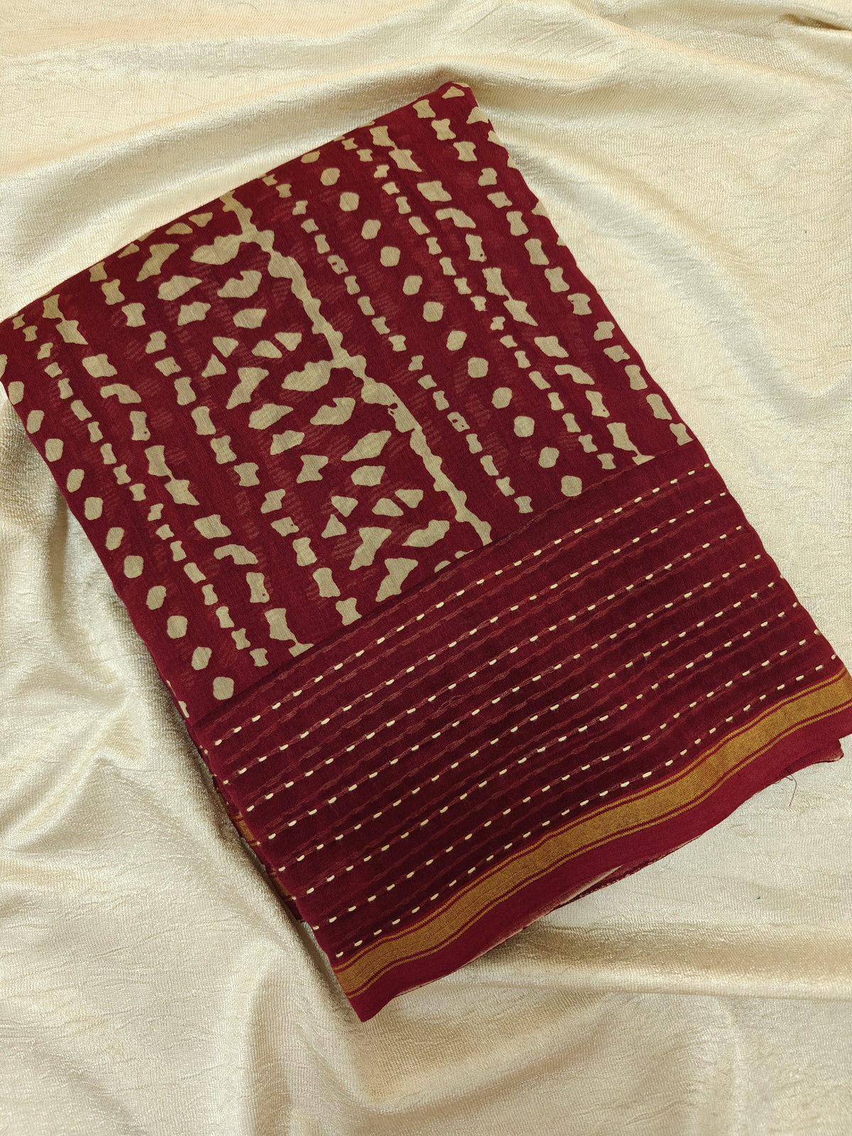 Pure Chanderi Butter Silk - Dark Maroon