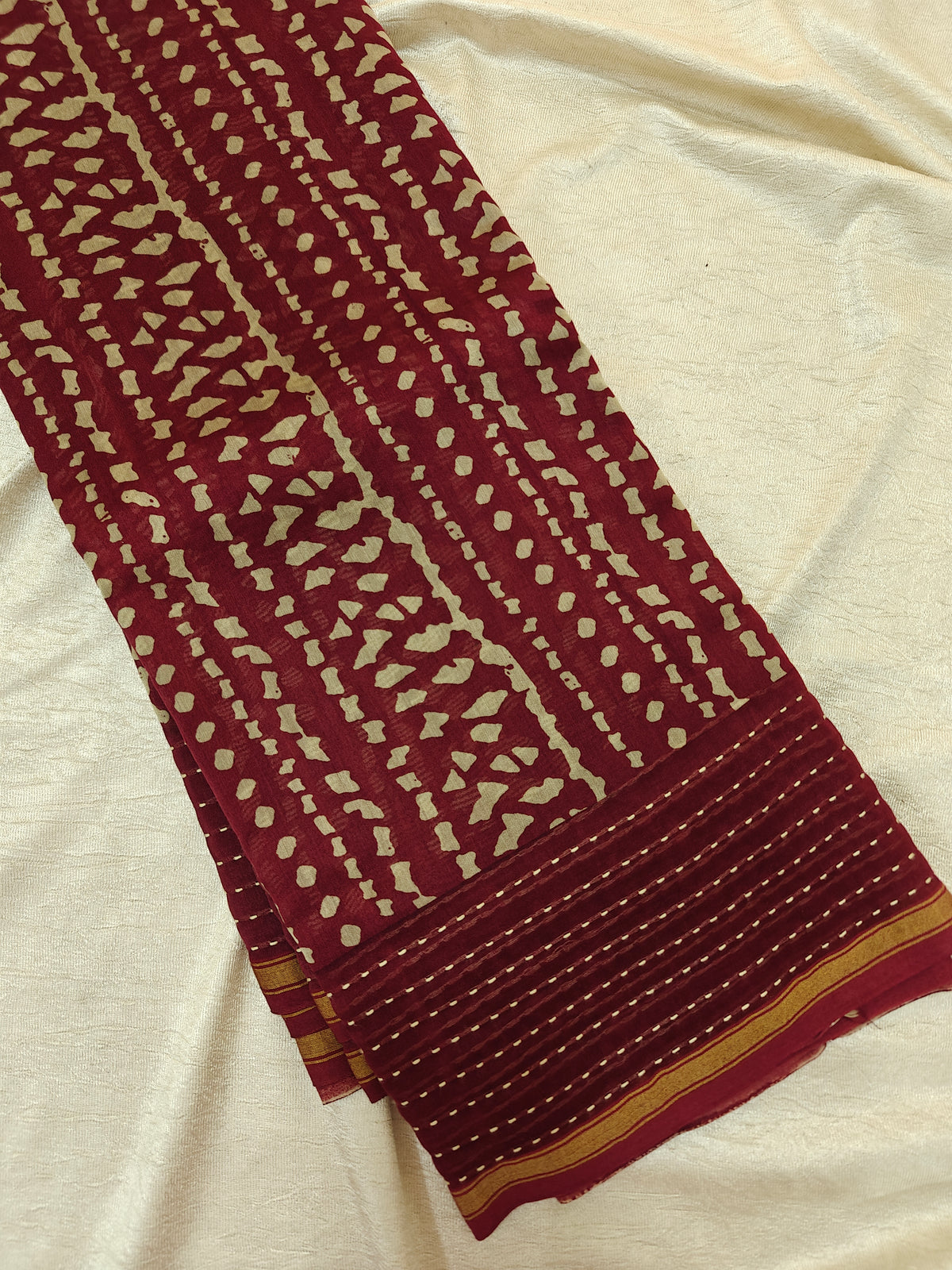 Pure Chanderi Butter Silk - Dark Maroon