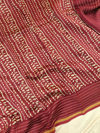 Pure Chanderi Butter Silk - Dark Maroon