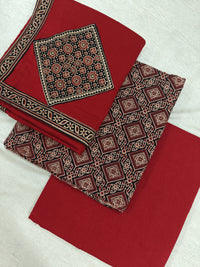 Cotton with Bagru Prints - Black with Maroon