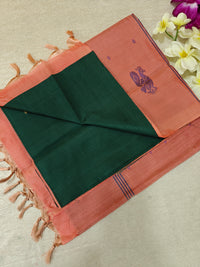 Chinnalampattu Saree - Green with Peach