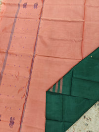 Chinnalampattu Saree - Green with Peach