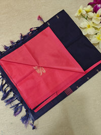 Chinnalampattu Saree - Pink with Drak blue