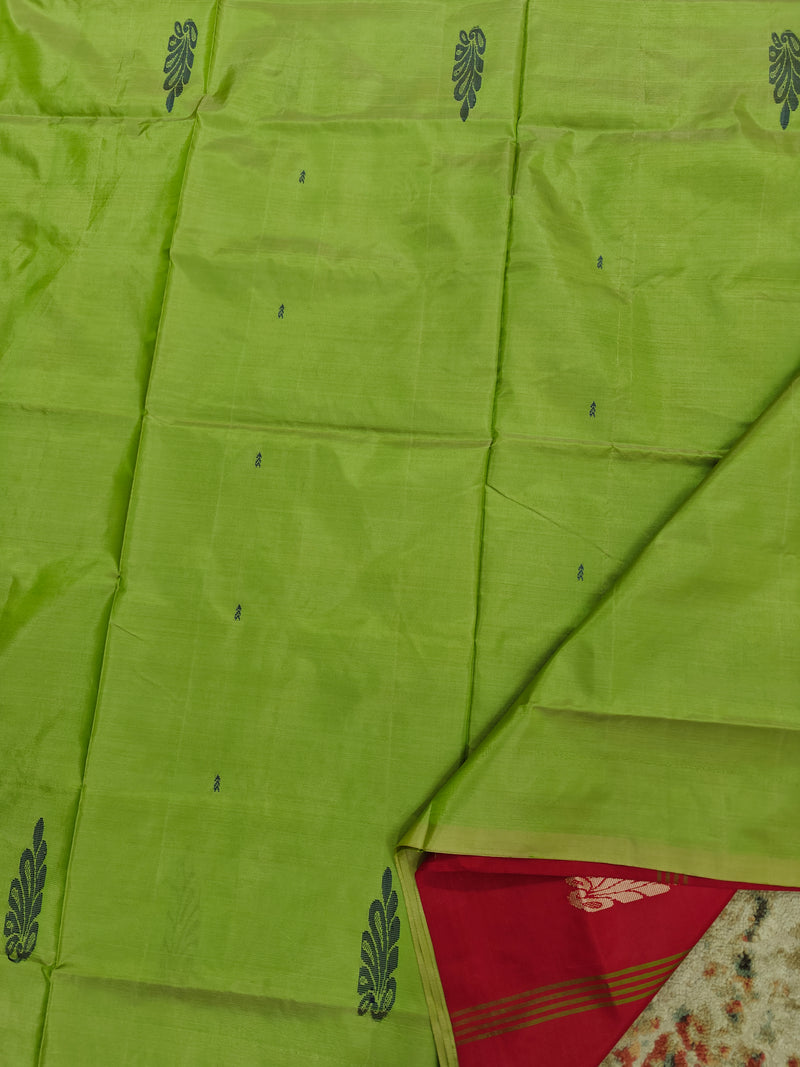 Chinnalampattu Saree - Green with Red