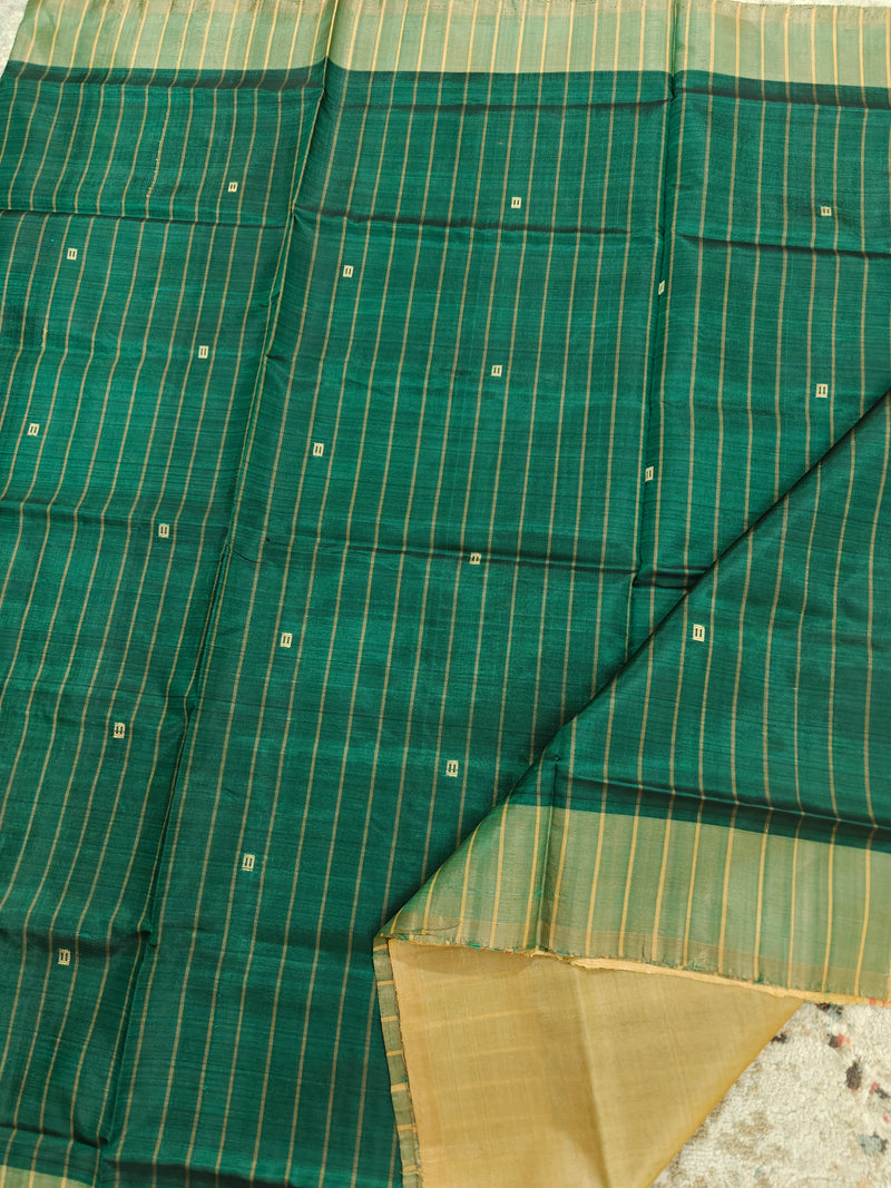 Chinnalampattu Saree- Green with Cream