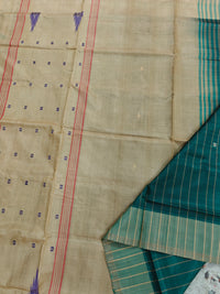Chinnalampattu Saree- Green with Cream