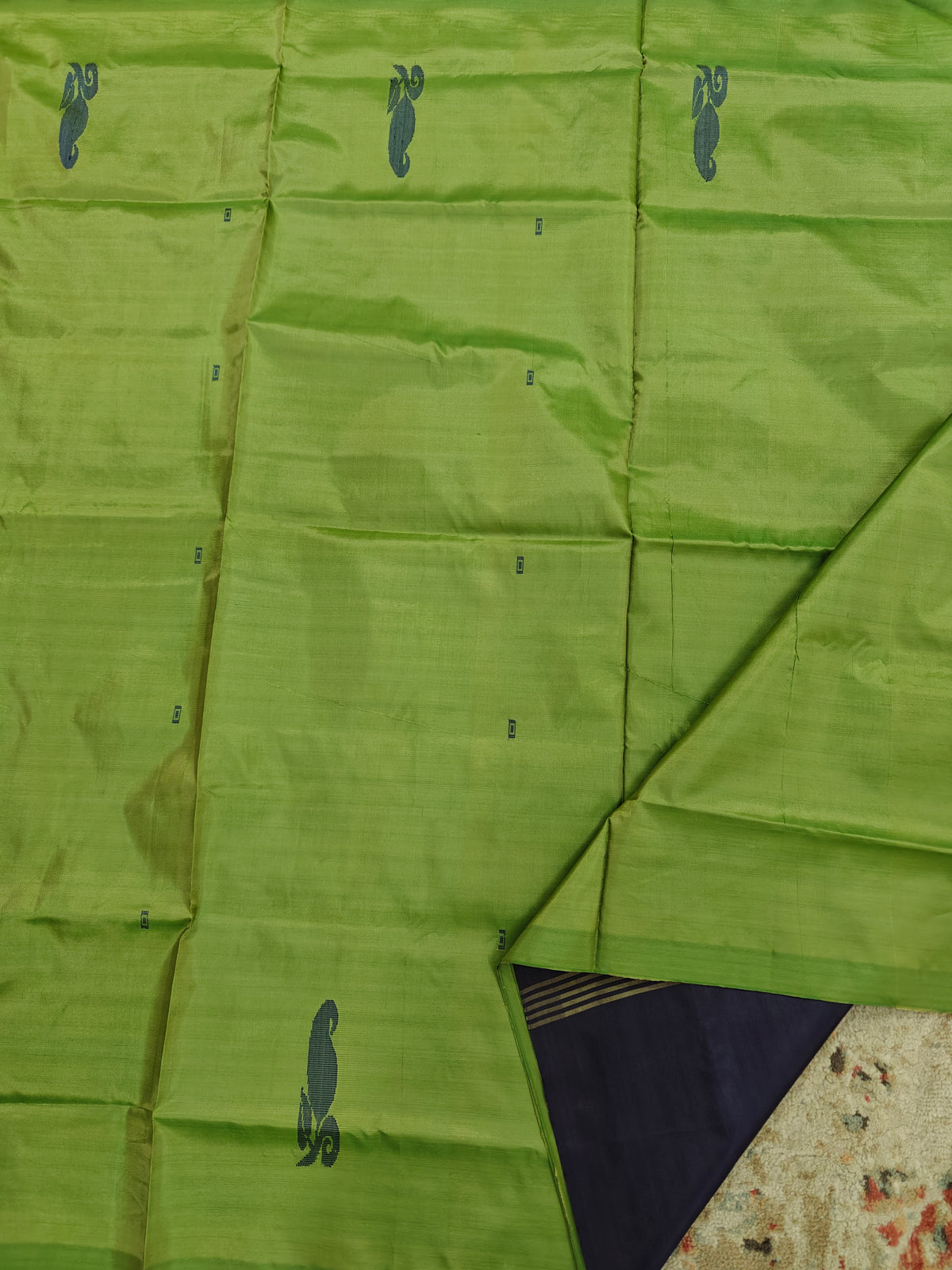 Chinnalampattu Saree - Green with Blue