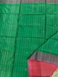 Chinnalampattu Saree - Green with peaches Pink