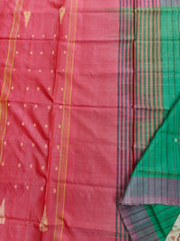 Chinnalampattu Saree - Green with peaches Pink