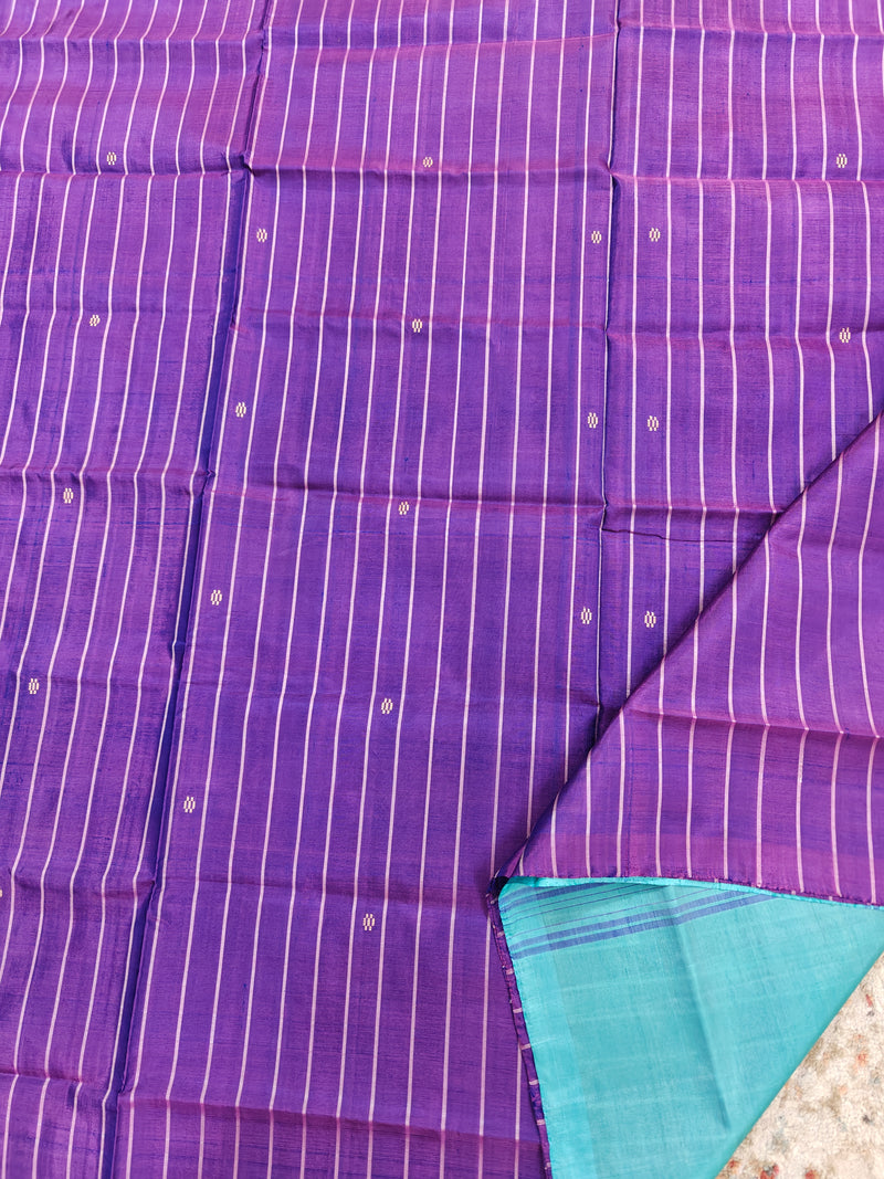 Chinnalampattu Saree-Violet with sky Blue