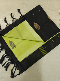 Chinnalampattu Saree- Lime Green with Black