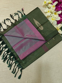 Chinnalampattu Saree-Pink with Green