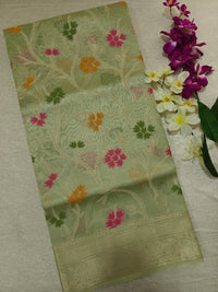 Kora Tissue Saree - Green