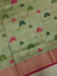 Kora Tissue Saree - Green