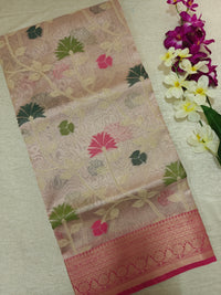 Kora Tissue Saree - Pink