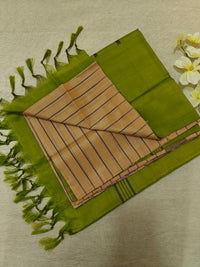 Chinnalampattu Saree-Cream with Green