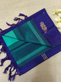 Chinnalampattu Saree- Sea Green with Blue