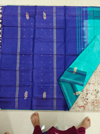 Chinnalampattu Saree- Sea Green with Blue