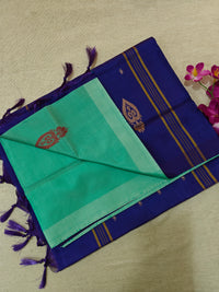 Chinnalampattu Saree- Sea Green with Blue