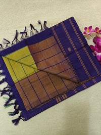 Chinnalampattu Saree- Green with Blue