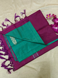 Chinnalampattu Saree- Rama Green with Magenta Pink
