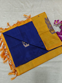 Chinnalampattu Saree- Blue with Yellow