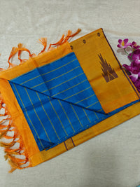 Chinnalampattu Saree- Blue with Yellow