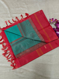 Chinnalampattu Saree- Green with Red