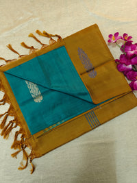 Chinnalampattu Saree- Rama Green with Brown