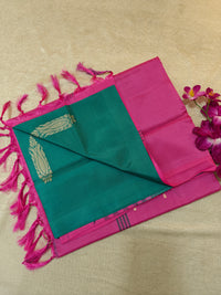 Chinnalampattu Saree- Rama Green with Pink