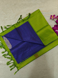 Chinnalampattu Saree- Blue with Green