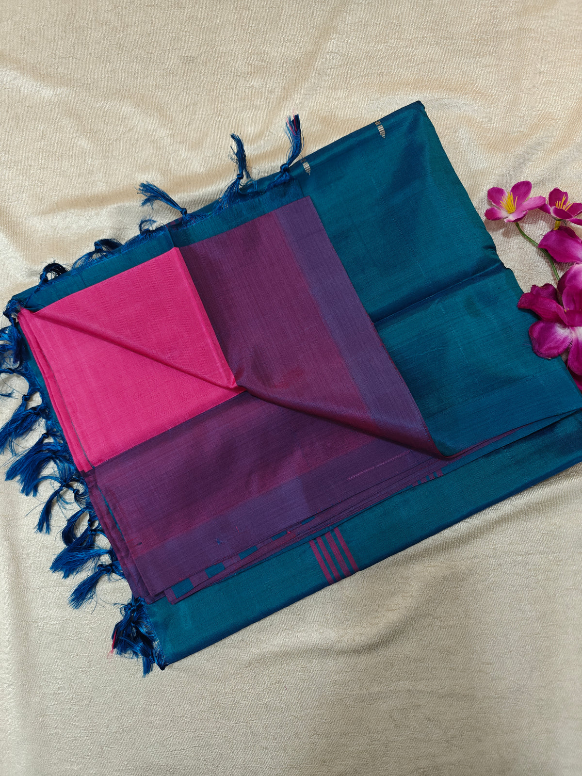 Chinnalampattu Saree- Pink Rama Greeni