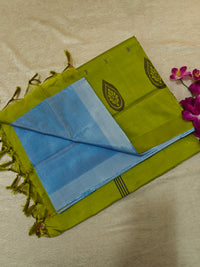 Chinnalampattu Saree- Blue with Green