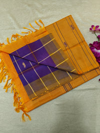 Chinnalampattu Saree- Purple with Yellow