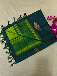 Chinnalampattu Saree- Lime Green with Green