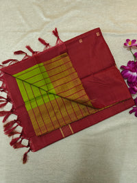 Chinnalampattu Saree- Green with Maroon