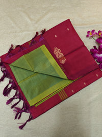 Chinnalampattu Saree- Green with Maroon