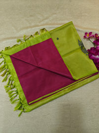Chinnalampattu Saree- Magenta Pink with Green