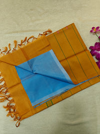 Chinnalampattu Saree- Blue with Yellow