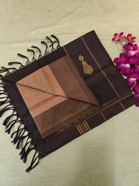 Chinnalampattu Saree- Dark Beigh with Brown