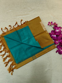 Chinnalampattu Saree- Rama Green with Brown