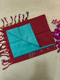 Chinnalampattu Saree- Blue with Maroon