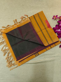 Chinnalampattu Saree- Dark Purple with Yellow