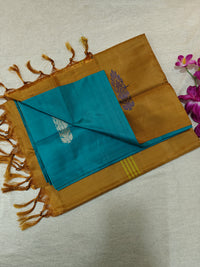 Chinnalampattu Saree- Rama Green with Brown