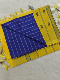 Chinnalampattu Saree- Blue with Yellow