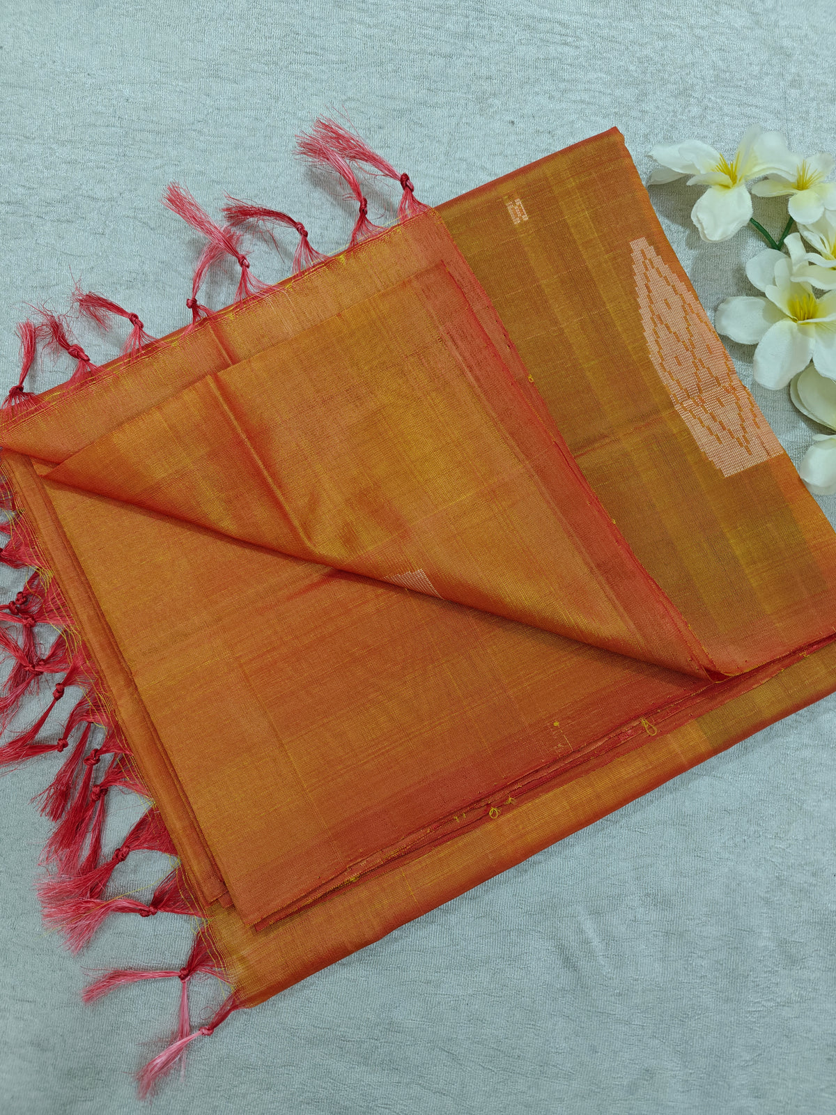 Chinnalampattu Saree-Dual Shade Orange with Pink