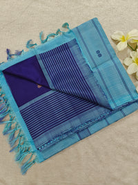 Chinnalampattu Saree- Blue with light blue